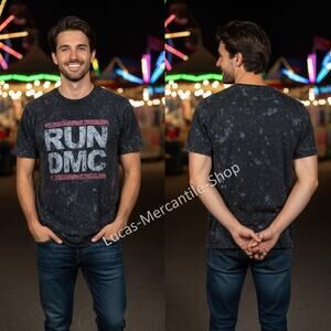 Run DMC Distressed Logo Charcoal T Shirt Men’s Medium 42 Chest